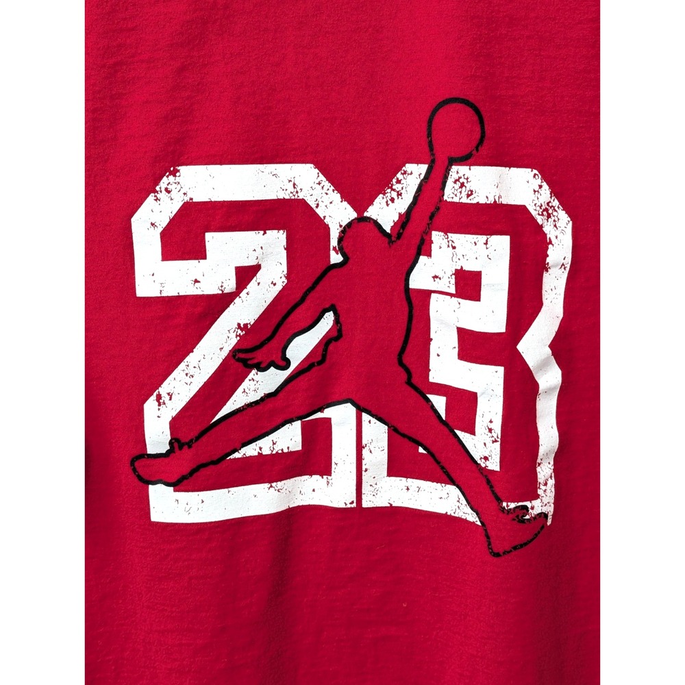 Nike Michael Jordan Flight T-Shirt Men's Large Red White Jumpman Chicago Bulls - Picture 5 of 9